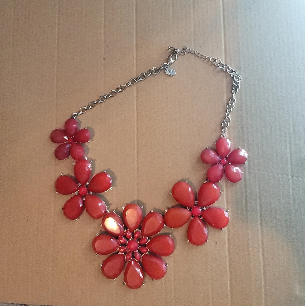 Red flower necklace